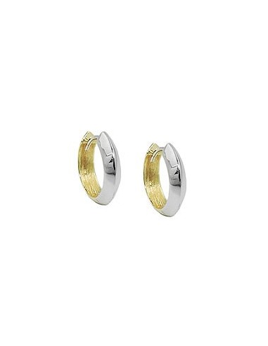hoop earrings 14x3mm hinged hoop bicolor alloyed 9k gold
