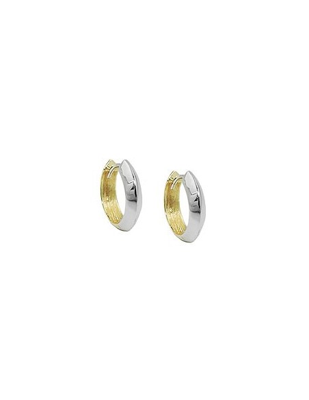hoop earrings 14x3mm hinged hoop bicolor alloyed 9k gold
