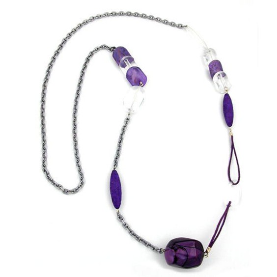 necklace cord & anchor lilac 90cm