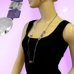 necklace cord & anchor lilac 90cm