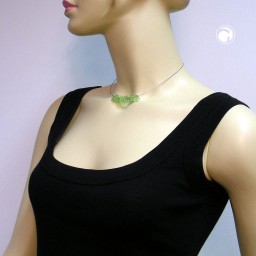 necklace flower beads green transparent