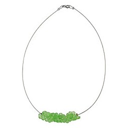 necklace flower beads green transparent