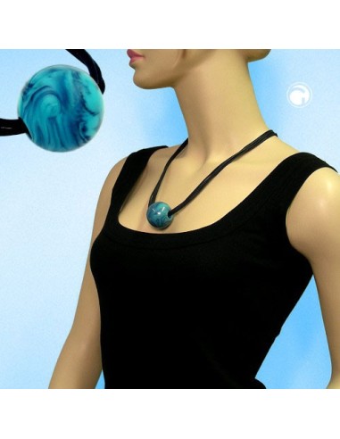 necklace bead 37mm turquoise