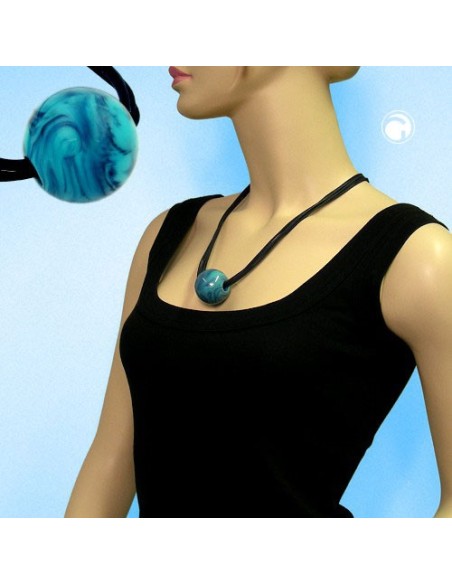 necklace bead 37mm turquoise