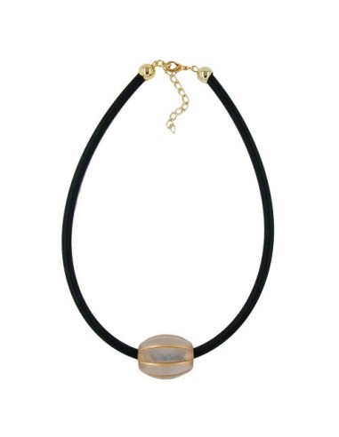 necklace olive shaped beads grooved