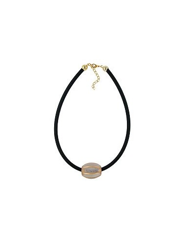 necklace olive shaped beads grooved