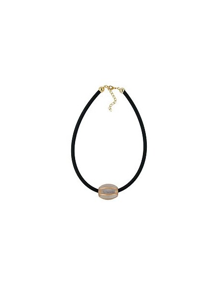necklace olive shaped beads grooved