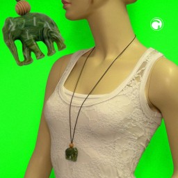 necklace elephant olive green