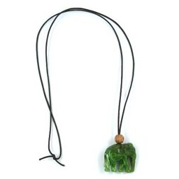 necklace elephant olive green