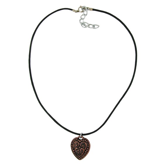 necklace heart copper coloured