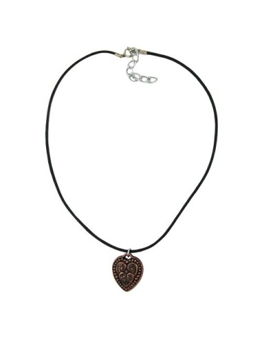necklace heart copper coloured