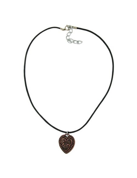 necklace heart copper coloured