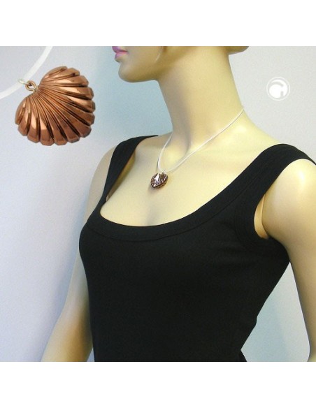 necklace seashell-heart shape copper-coloured