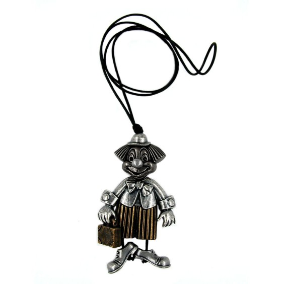 necklace clown antique brass