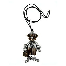 necklace clown antique brass