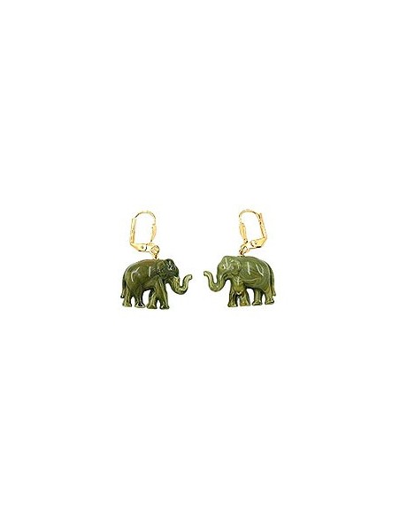 leverback earrings mini elephant olive