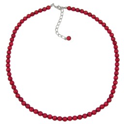 necklace beads 6mm silky/ wine/ red