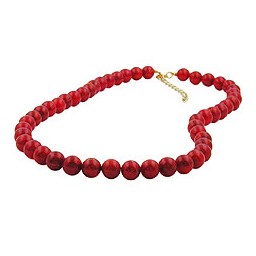 necklace 10mm beads raspberry-red