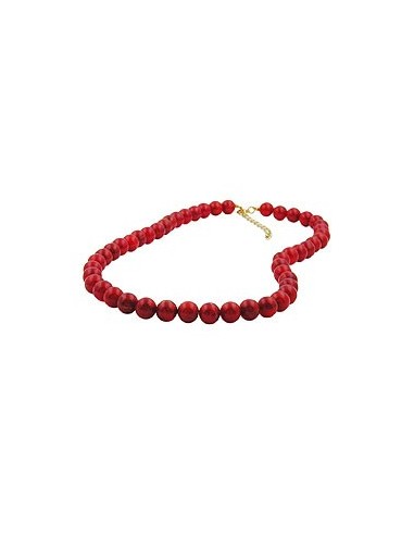 necklace 10mm beads raspberry-red