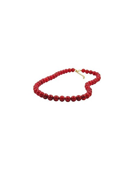 necklace 10mm beads raspberry-red