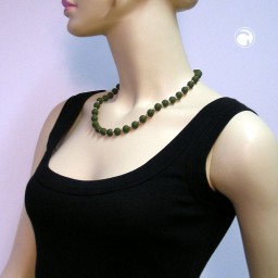 necklace bead chain olive-gold 50cm