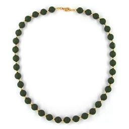 necklace bead chain olive-gold 50cm