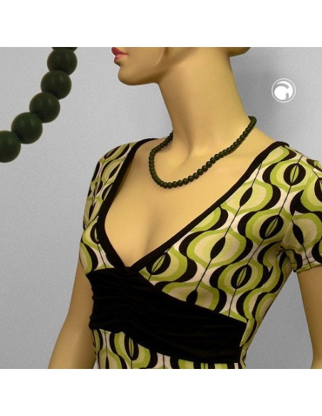 necklace beads olive green