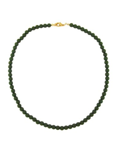necklace beads olive green