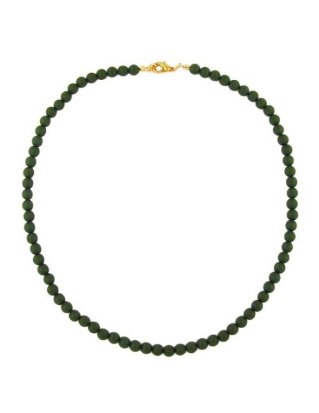 necklace beads olive green