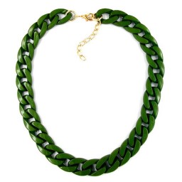 necklace curb chain green glossy