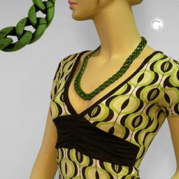 necklace curb chain green glossy