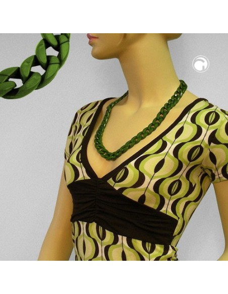 necklace curb chain green glossy