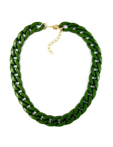 necklace curb chain green glossy