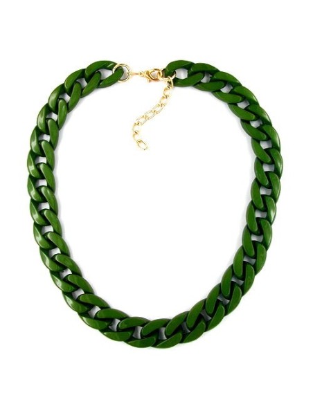 necklace curb chain green glossy