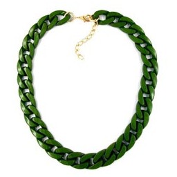 necklace curb chain green glossy