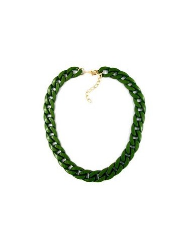 necklace curb chain green glossy