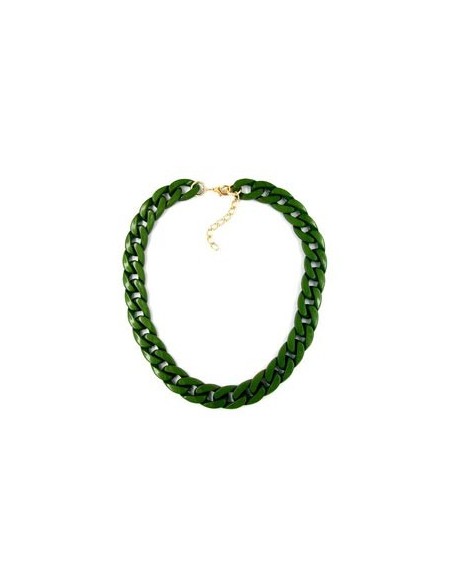 necklace curb chain green glossy