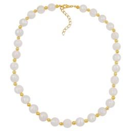 necklace beads silky shimmering white