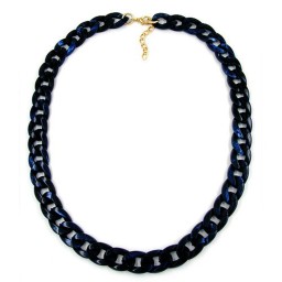 necklace curb chain blue 60cm