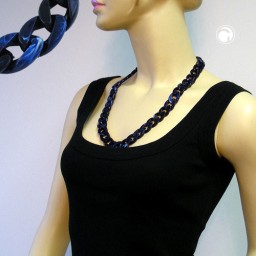 necklace curb chain blue 60cm