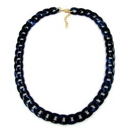 necklace curb chain blue 60cm