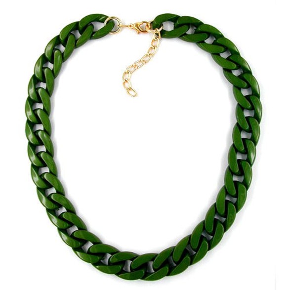 necklace curb chain,green glossy