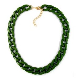 necklace curb chain,green glossy