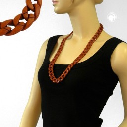 necklace curb chain red/brown shiny