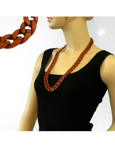 necklace curb chain red/brown shiny