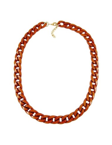 necklace curb chain red/brown shiny