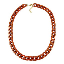 necklace curb chain red/brown shiny