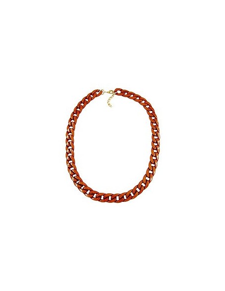 necklace curb chain red/brown shiny