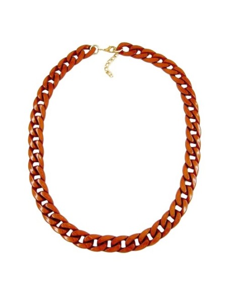 necklace curb chain brown glossy
