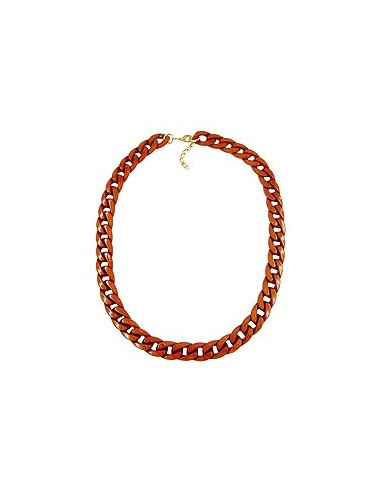 necklace curb chain brown glossy